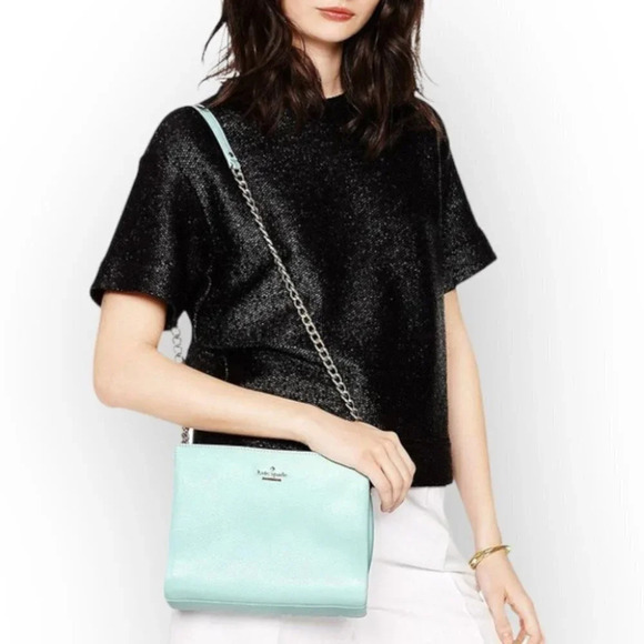 kate spade Emerson Lane Mini Convertible Phoebe Shoulder  Bag Aqua - Picture 1 of 15